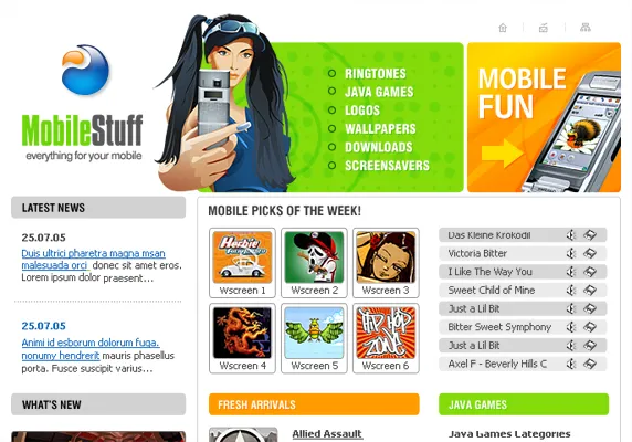 手机网站模板截屏图